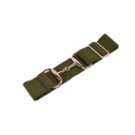 CELAEQ 2 inch Luxury Elastic Equestrian Belt, Horse Riding Belt with Rose Gold Buckle, Stretchable and comfortable waist (Olive Green)