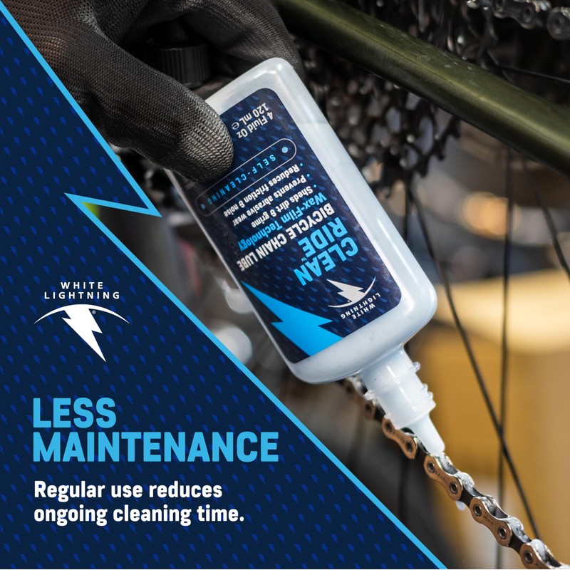 White Lightning Clean Ride Self-Cleaning Wax Bicycle Chain Lubricant –