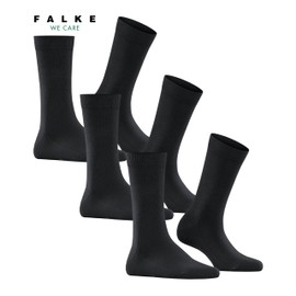 FALKE Women's Family 3-Pack Socks Breathable Sustainable Organic Cotton Reinforced Women's Socks Skin Friendly Durable Plain Multipack 3 Pairs, Black (Black 3009) - environmentally friendly
