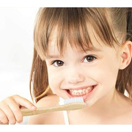Kids Bamboo Toothbrush Set, 5 Pieces, Soft Bristles, Manual Toothbrushes for Kids (Multi-Colored 5 Pack)