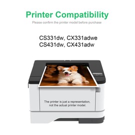 Eficazink CS331 CX331 Toner Cartridge Compatible for CS331dw, CX331adwe, CS431dw, CX431adw Printer, Black, 1Pack