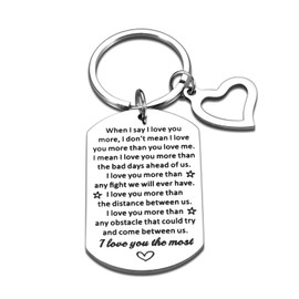 GGOJAGST Anniversary Wedding Gifts for Couples I Love You Keychain Gifts Sweetest Day Valentines Gifts for Him Her Couples Keychain Wedding Anniversary Birthday Gifts I Love You The Most