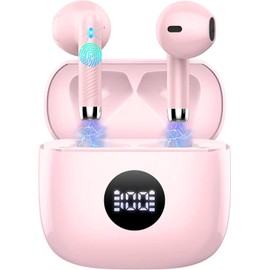 Wireless Bluetooth 5.4 Earbuds, Ear Buds LED Power Display Headphones 6D Stereo, Bluetooth Earbuds in-Ear Noise Cancelling Mic, 40H Playback Mini Case IP7 Waterproof Sports Earphones for Android iOS