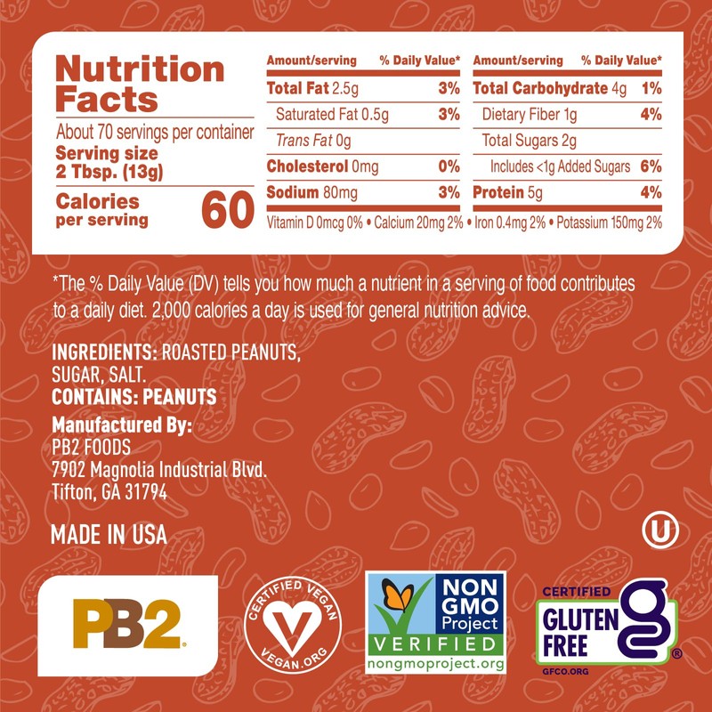PB2 Crunchy Powdered Peanut Butter - Peanut Butter Powder with