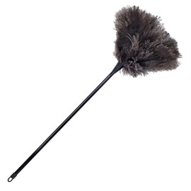 Ostrich Feather Duster, 20 Inch Fluffy Mini Duster Brush Washable with Long Plastic Handheld, Handheld Feather Dusters for Cleaning Supplies Window Blind Duster Home Car Keyboard Office