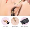 Lash Tweezers for Eyelash Extensions,Precision Fiber Tip for Volume Eyelash