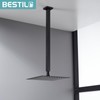 BESTILL 20 Inch Matte Black Ceiling Mount Shower Arm and