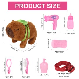 YANGUN Capybara Cuddly Toy, 16 cm Capybara Plush Toy, Cute Soft Toy with Sounds Walking, Toy Simulation Waterpig Gifts for Children, Home Decoration, Girls, 3+ Years
