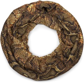 styleBREAKER 01017127 Women's Loop Scarf with Snake Phyton Pattern and Glittering Surface Tube Scarf, yellow