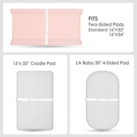 TILLYOU Changing Pad Cover Set in Soft Jersey Material Diaper Changing Table Sheets - Fits 32"/34''x16 Contoured Pad for Babies,Peachy Pink & Lt Gray