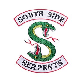 OYSTERBOY Large 9" x 13" inch South Side Serpents Green Snack 2 Heads Patch Rider Bikers Motorcycle Embroidered Decorative Applique Iron on/Sew On Patch