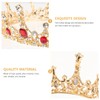 FRCOLOR Round Crystal Crown Gold Crown Princess Tiara Headband Bridal