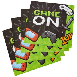 Creative Converting Video Game Party Napkins, 6.5", Multicolor