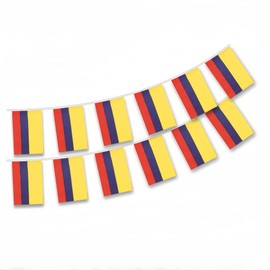 10 Meters/33ft Colombia Bunting Small Colombian Decoration Sports Bar for July 20th Patriotic Day in Colombia Indoor and Outdoor Sports Event Decoration -30pcs
