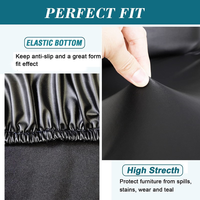 HFCNMY Bar Stool Covers,2 Pack Stretch Waterproof PU Covers with