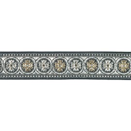 Ruther & Einenkel 10813/30/2 trimming Decoration (Cross Cross), 30 mm, Black/Gold/Silver/Design Tape 5 m