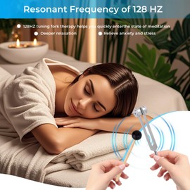 128hz Tuning Fork Hammer Aluminum Alloy Medical Non-Magnetic Tuning Fork for Healing DNA Repair Healing Sound Therapy Balancing Healers Vibration Accurate Frequency