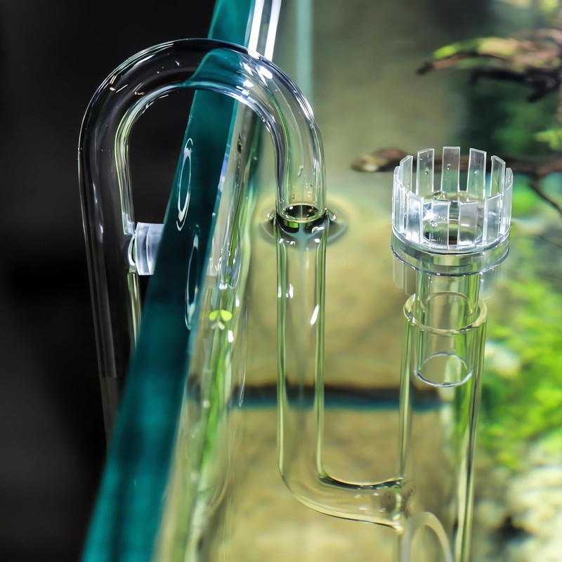 JARDLI Glass Lily Pipe Inflow with Surface Skimmer for Aquarium