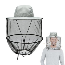 mizikuu Mosquito Net Hat, Beekeeping Veil, Beekeeper Hat, Sun Hat with Hidden Net of Insects, Mosquito Head Net Hat for Outdoor Hiking, Camping, Gardening, Fishing