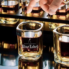 Dwunk Creation Pair Of 2 Johnnie Walker Blue Label Shot Glass – 2.2 oz Square Shot Glass