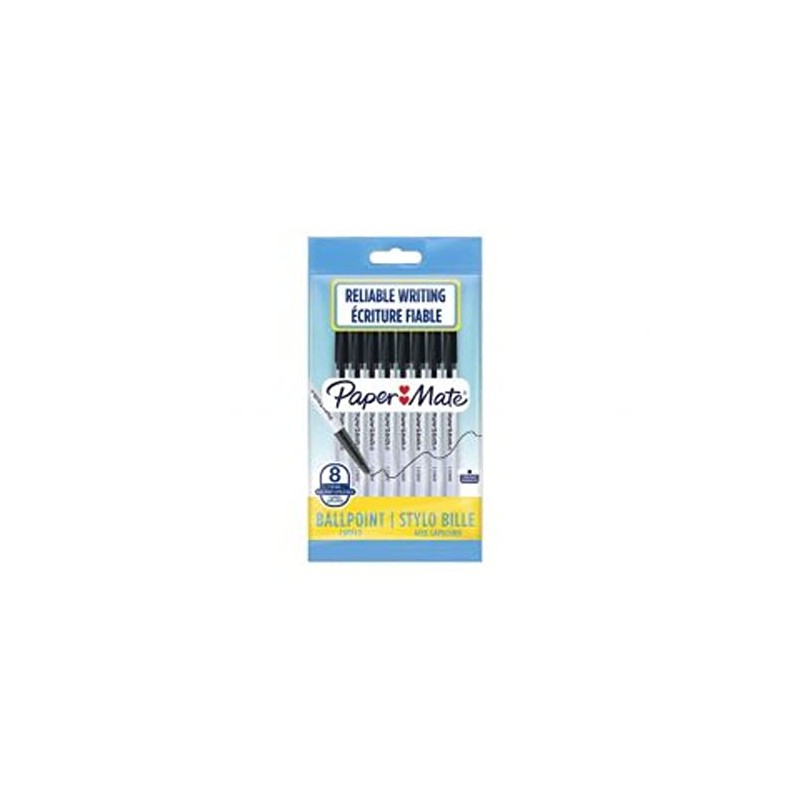 Paper:Mate Paper:Mate 045 Ballpoint Pen, Pack of 8, Black