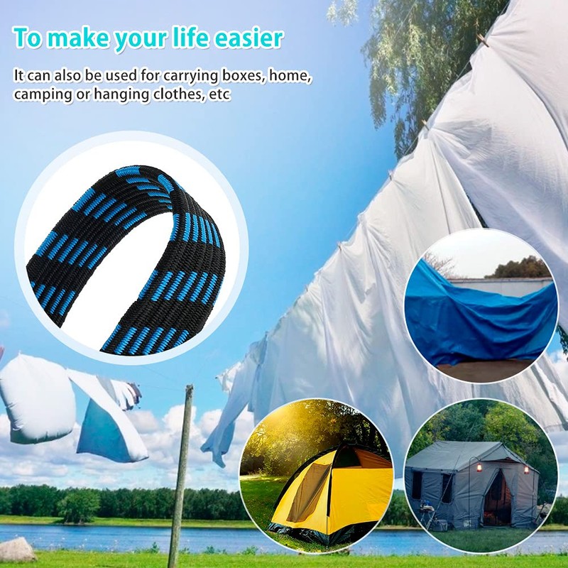 5Pcs Bungee Cords with Hooks 6.6ft/2m Heavy Duty Bungee Straps