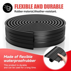 Jin&Bao Garage Door Bottom Weather Stripping Rubber Seal with T-Ends 5/16 inch - Protect Your Garage from Weather, Insects, and Dust with Premium Garage Door Draft Stopper