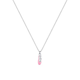 Elli Necklace Children's Ballerina Shoe Pendant Delicate Subtle in 925 Sterling Silver, enamel, No Gemstone