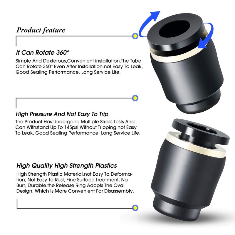 TAILONZ PNEUMATIC 1/4 inch Tube OD Plastic Push-in Connect Tubing