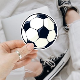 3 Pcs Soccer Ball Vinyl Stickers – Classic Black and White Football Decals for Players and Fans, 3 Inch Waterproof Sports Stickers for Laptop, Water Bottle, Notebook, Helmet