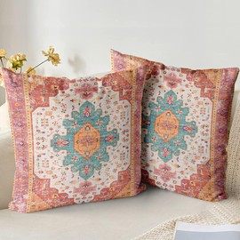 XPHZZL Cushion Covers 55cm x 55cm Set of 2 Soft Decorative Square Throw Pillow Case Boho Pillowcases for Sofa Couch Bedroom Outdoor Home Office Car Decor with Invisible Zipper 22 x 22 Inch