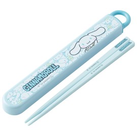 Skater ABS2AMAG-A Children's Chopsticks and Case Set, 16.5 cm, Antibacterial, Easy-to-Open Sliding Type, Made in Japan, Girl's Design, Sanrio Characters, Cinnamon Roll, White Cow