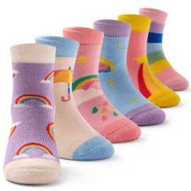 Girls Thick Socks Kids Warm Socks Girls Rainbow Socks Kids Girls Winter Socks Size 9-11 Age 5-7 Years