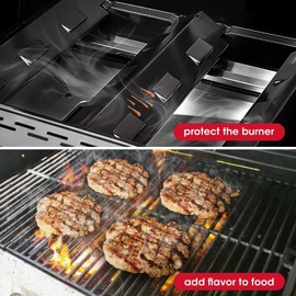 Gas Grill Heating Plates, Pack of 2 Grill Heat Plate, Stainless Steel Heat Plate Shield, Replacement Heavy Duty Flame Tamer for Gas Grill for Charbroil 463230710 463300109