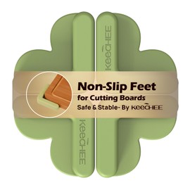 Keechee Silicone Non-Slip Feet for Cutting board, Preventing Cutting Injuries in the Kitchen Chopping Boards Feet for Kitchen Safe, Warm Gifts for Kitchen & Home Protector (Green)