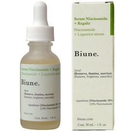 Serum Niacinamida 10% + Regaliz | Acción Antimanchas e Imperfecciones | Unifica el Tono, Ilumina y Suaviza | Minimiza Poros y Controla el Brillo | Para Todo tipo de Piel | Skin Care | Biune. | 30 ml