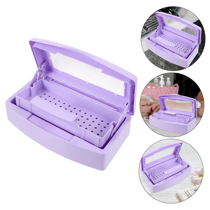 Healeved Manicure Tool Cleaning Case Nail Art Tools Sterilizer Non-slip