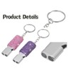 Bling Safety Survival Whistles, 2Pcs Bling Emergency Whistles with Keychain