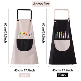 XSYKJGS Children's Painting Apron, Set of 2, Children's School, Adjustable 6-10-12 Years, Cooking Apron Children, Black and Grey