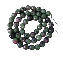 Premium Bead Rare Ruby Zoisite Bead Strand - 16" - Male/Female Energy Balancer | 8mm | 49 Bds