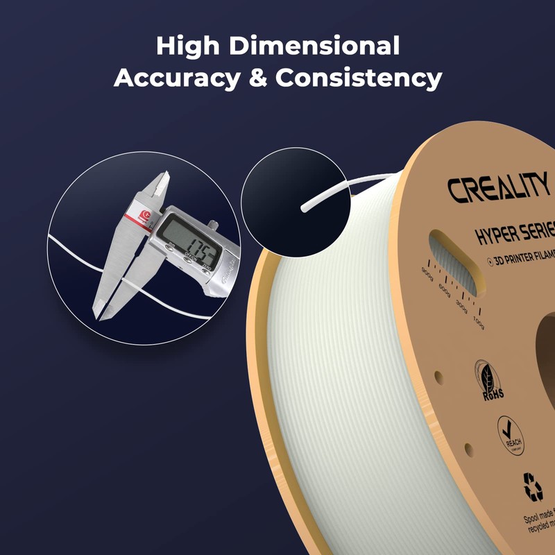 Creality 3D Printer Filament Bundle, PLA Filament 1.75mm Bundle 2KG