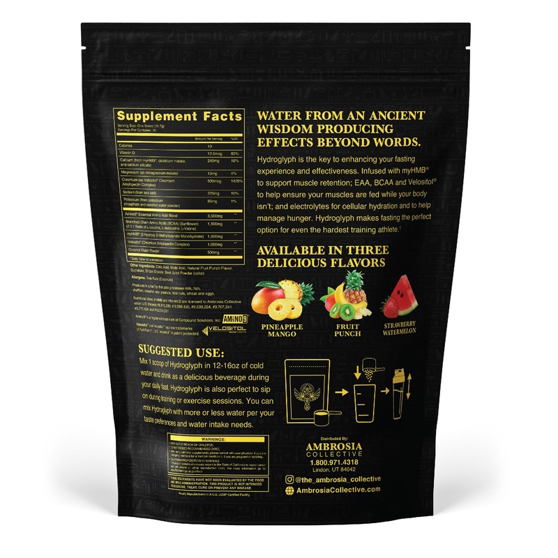 Ambrosia Hydroglyph Intraworkout Formula w/BCAA + EAA + Electrolytes Hydration