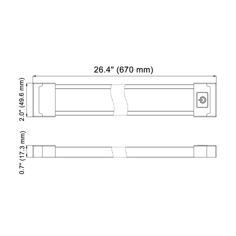 Raycharm RV Interior LED Ceiling Light Fixture 26.4" x 2.0",