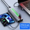 Powered USB 3.2 Hub, CENMATE 9 Ports USB Splitter (7×USB