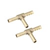 Hihaha 2 Pcs 6mm Hose Barb Copper 3 Way Tee