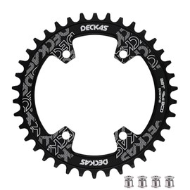 DJC - Plato de bicicleta asimétrico 96BCD de dientes anchos estrechos MTB para XT SLX M6000 / M7000 / M8000 / M9000 7/8/9/10/11/12 velocidad aluminio 7075 30T 32 34 36 38T (1# redondo negro, 38T 4T (T
