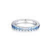 925 Sterling Silver Eternity Ring with Blue Crystals - Women's