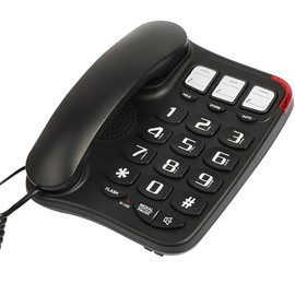 Uvital Big Button Landline Phone with Speaker for Seniors Elderly, 3 One-Touch Memory and 10 Two-Touch Memory Support One-Touch Speed Dials, Black