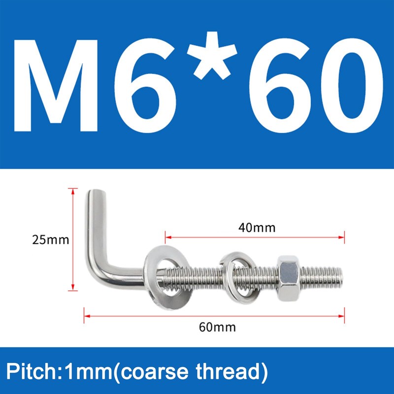 L-Shaped Threaded Bolt Kits 304 Stainless Steel Foundation Anchor Screws