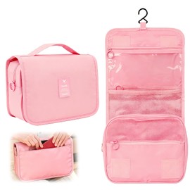 Neceser de Viaje Colgante Impermeable, Bolsa de Aseo Grande con 6 Compartimentos, Bolsa de Maquillaje de Viaje Portátil con Asa, Ideal para Hombre y
